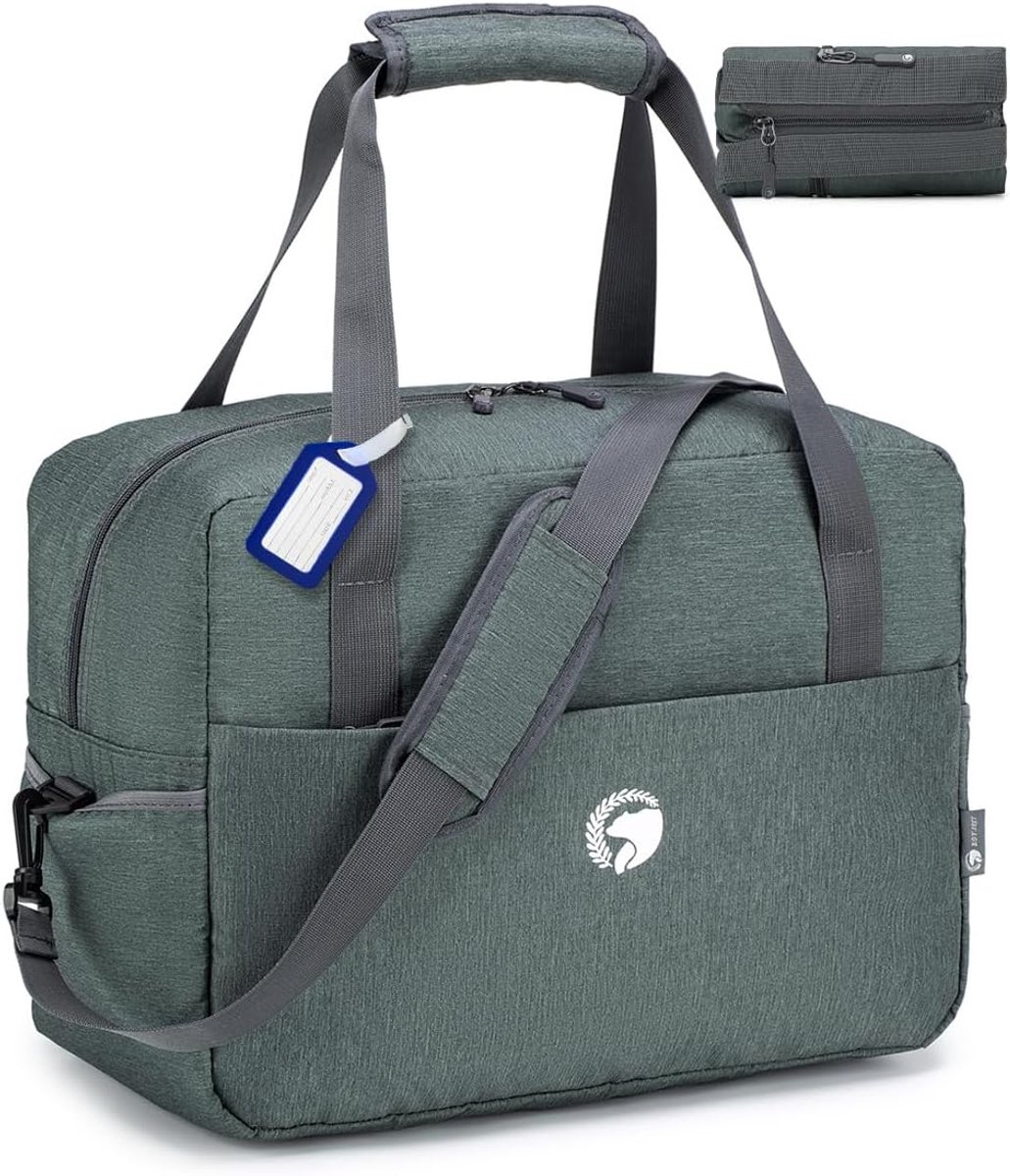 Thijox - Opvouwbare Reistas Wizzair 40x30x20 cm Handbagage - Waterdichte Sporttas, Weekendtas, Schoudertas, Ziekenhuistas, Grijs Nylon, 25L