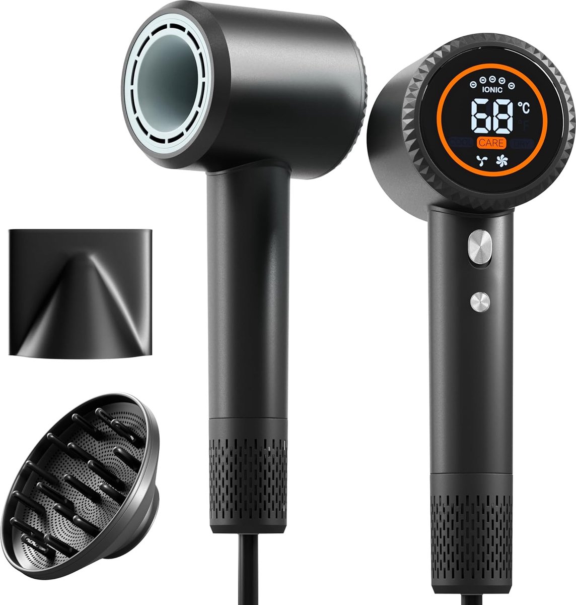 SnelShoppen - Professionele Ionische Haardroger met Borstelloze Motor, 110.000 omw/min, Stil en Krachtig, Magnetische Diffuser, Ultrasnel Drogen, Idea