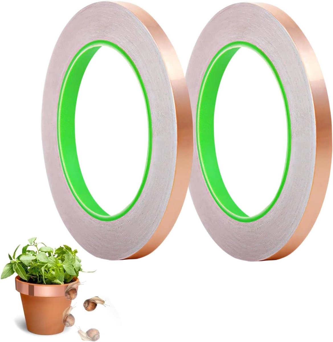 Koperband tegen slakken, zelfklevend afschermingsband voor tuin, knutselen en elektrische reparatie, 20 m x 6 mm