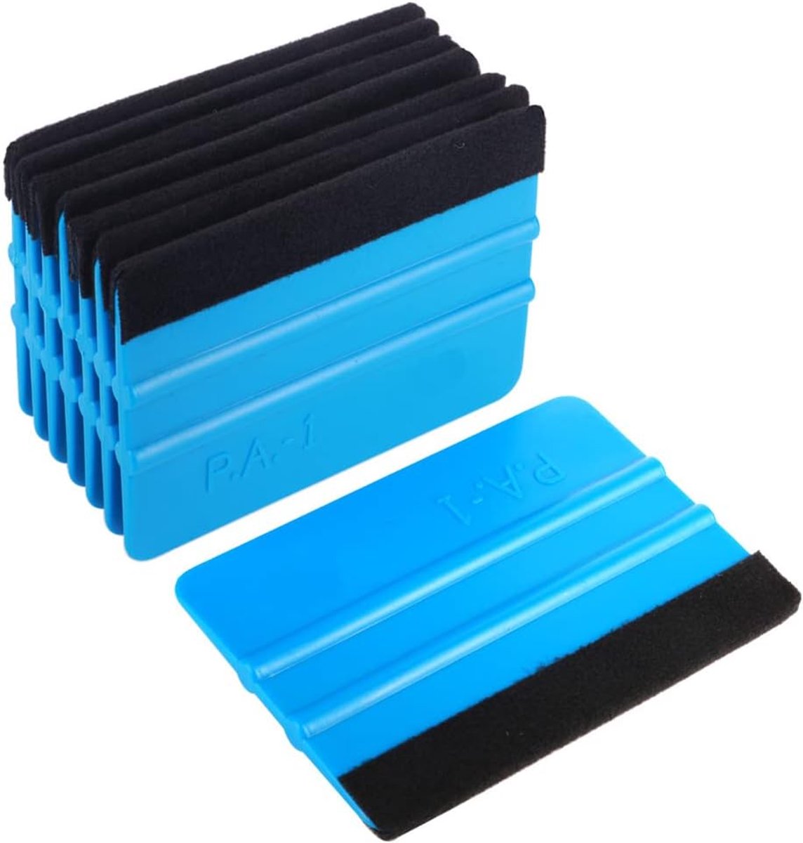 SnelShoppen - 8x Zwarte Vilt Rand Wiper Squeegee 10cm - Duurzaam voor Auto-Vinyl Film Wraps, Sticker Aanbrengen, Raamfolie Werk, Krasvrije Toepassing