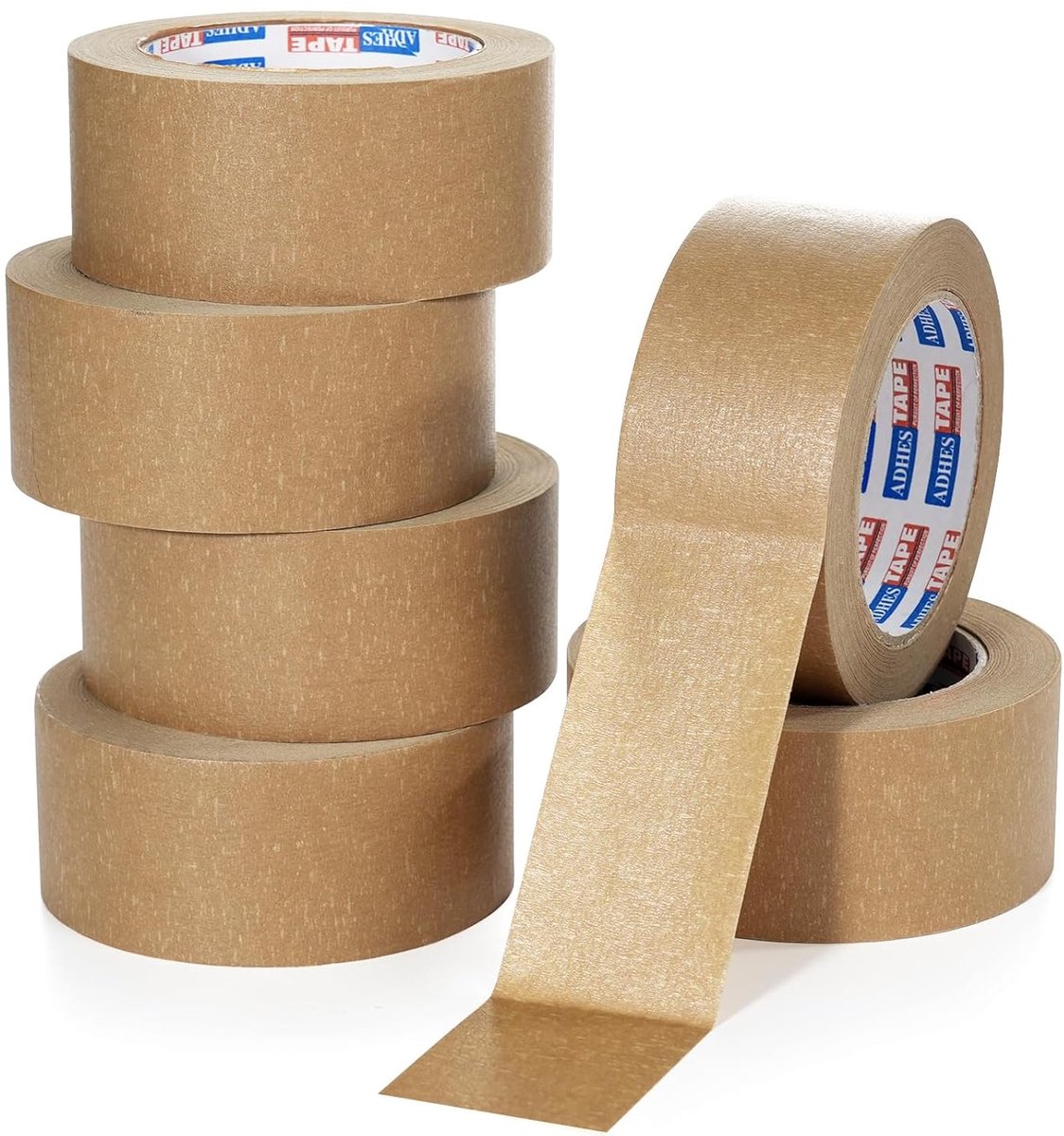 SnelShoppen - Kraft Papier Tape 50mm x 40m - Eco-vriendelijk Verpakkingstape - Sterke en Duurzame Verpakking - 6 Rollen Bruin Kraft Tape voor Verhuis