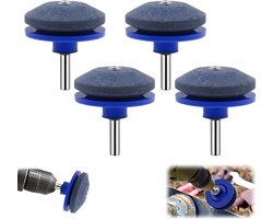 SnelShoppen - Lawn Mower Blunt Blade Sharpener - Tuinschaar en Mes Slijper voor Elektrische Boormachine - 4 Pack - Blauw - Voor Tuin en Gereedschap
