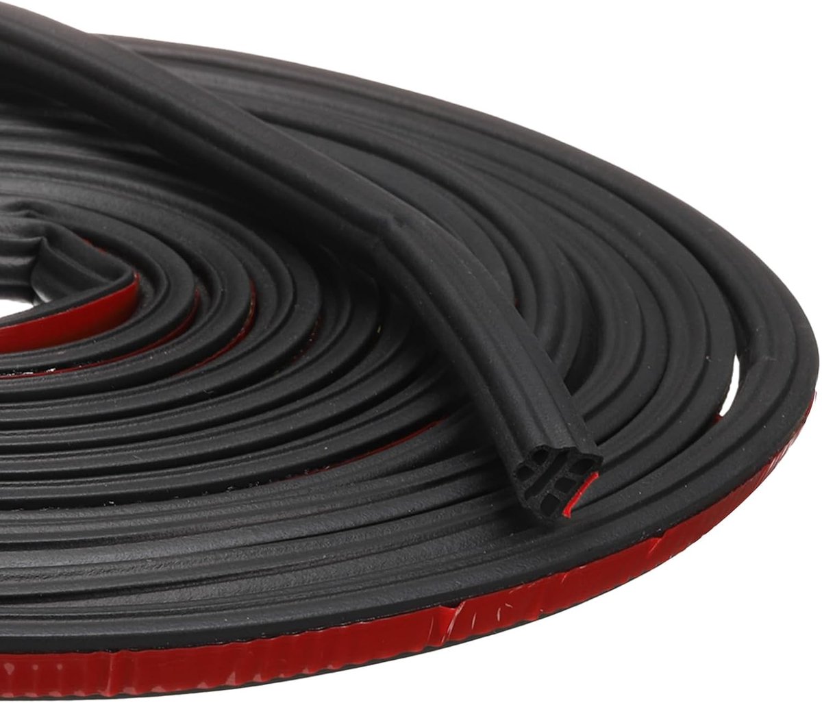 SnelShoppen - Rubber Deurafdichting - Zelfklevende Isolatiestrip voor Deuren en Ramen, Geluidisolatie, Zwart, 1 cm x 40 m