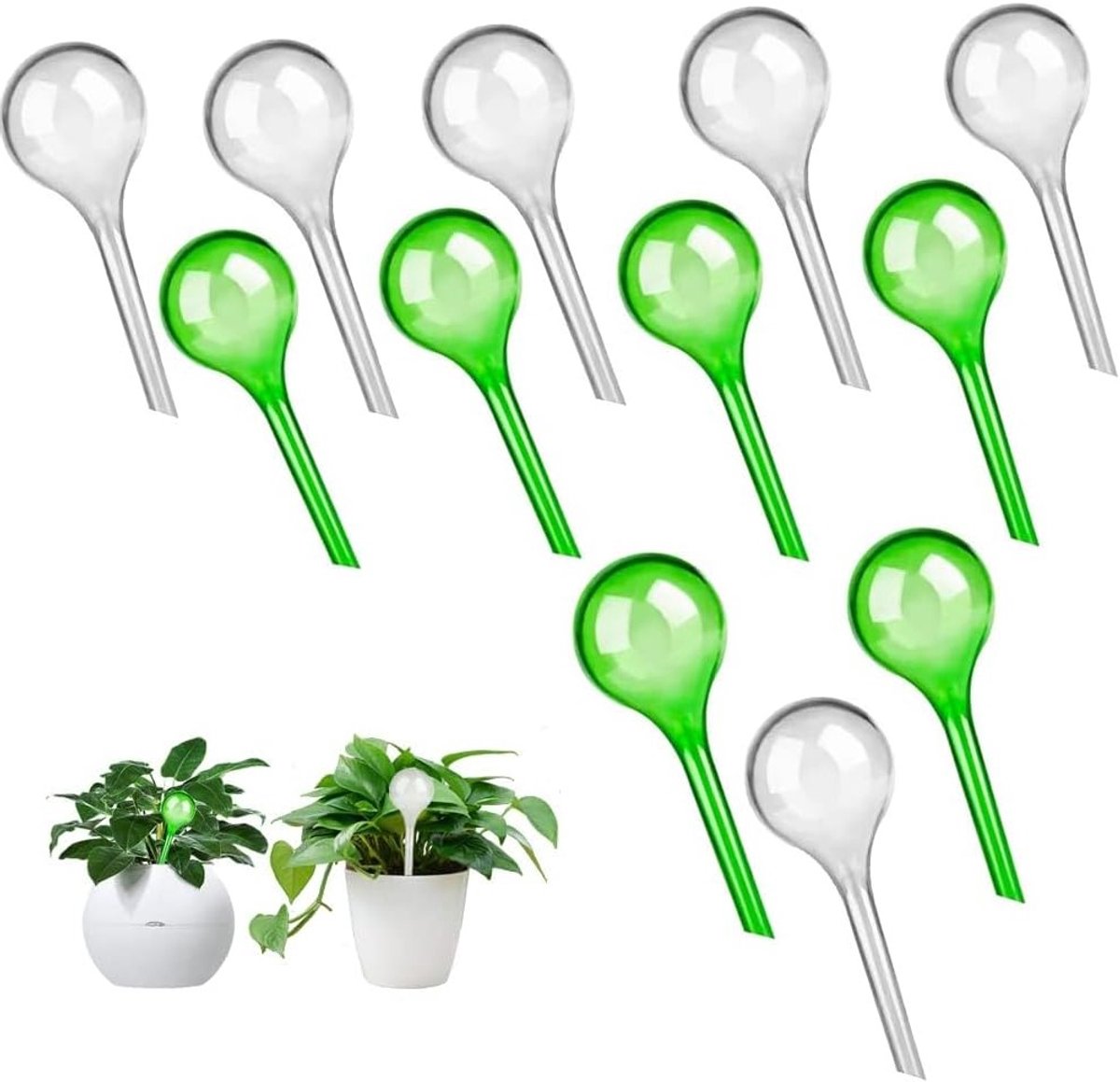 Automatische Watergeefballen voor Planten, 12 Stuks, Zelfwaterend, Ideaal voor Huishoudelijke en Tuinplanten, 12.5 x 5 cm