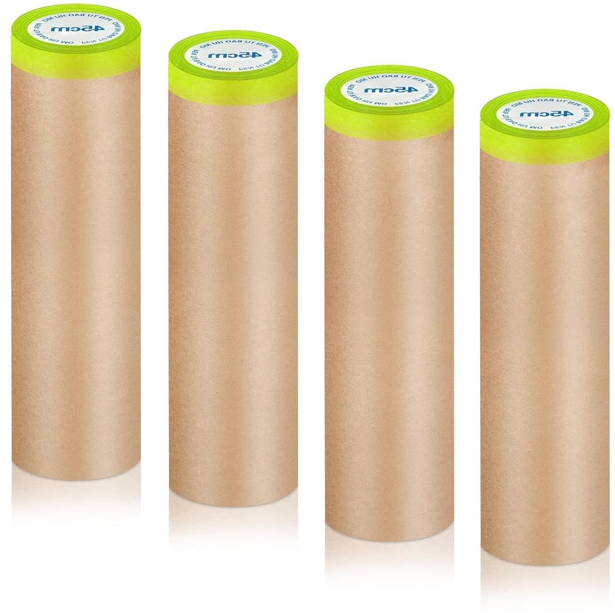 Thijox - 4 stuks Schilders Afdekpapierrol 45 cm x 15 m, Zelfklevend Afplakband voor Verfspuiten, Sterke Hechting, Perfect voor Schilderwerk en Renovat