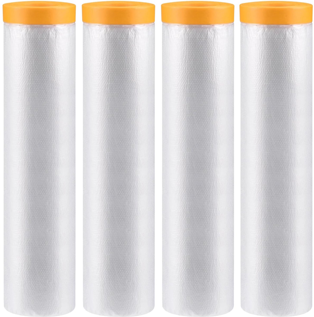 SnelShoppen - 4 Rollen Dekfilm met Zelfklevende Tape, 2.4 m x 20 m Transparante Schilderfilm voor Bescherming van Meubels, Auto, Vloer, Wand, Stofbesc