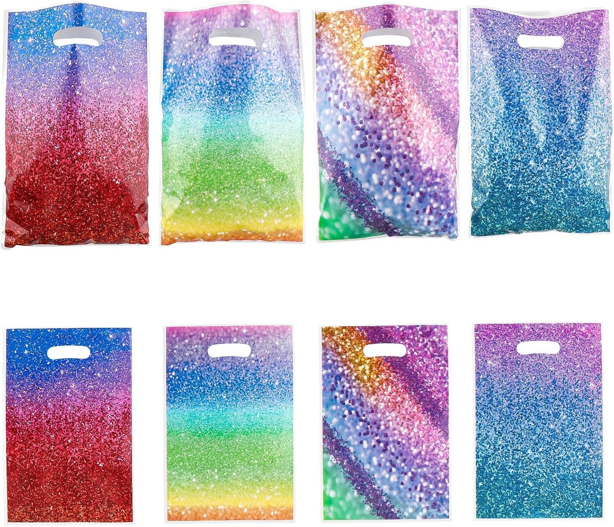 SnelShoppen - 30x Kleurgradient Feestbehandeltassen - Multicolor Gift Bags voor Kinderen - Ideaal voor Verjaardagsfeesten, Themed Events, en Decoratie