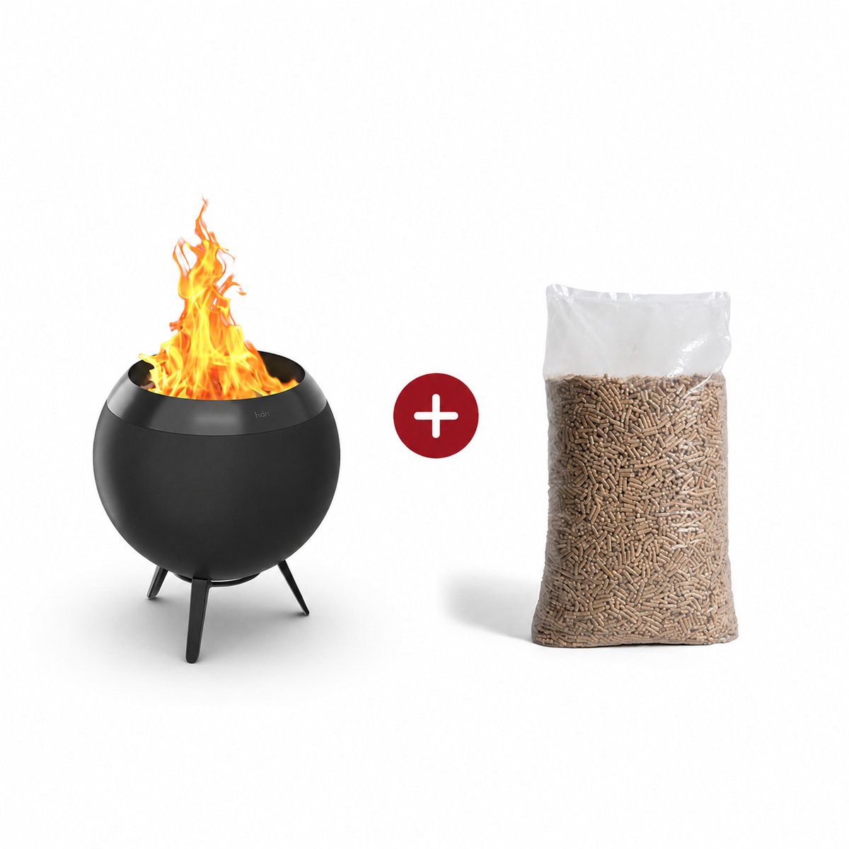Höfats MOON 45 All Black – Rookvrije Vuurkorf incl. 10 kg Premium Houtpellets
