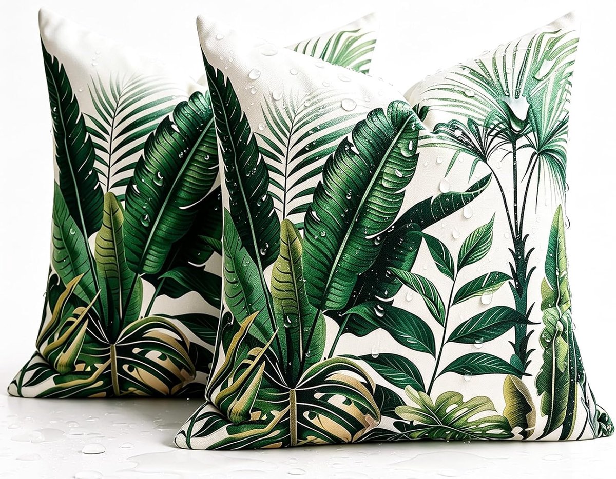 SnelShoppen - 2x 45 x 45 cm Waterproof Kussenhoezen voor Buiten - Decoratieve Kussens voor Sofa, Balkon, Tuin en Auto - Stijlvol en Waterdicht
