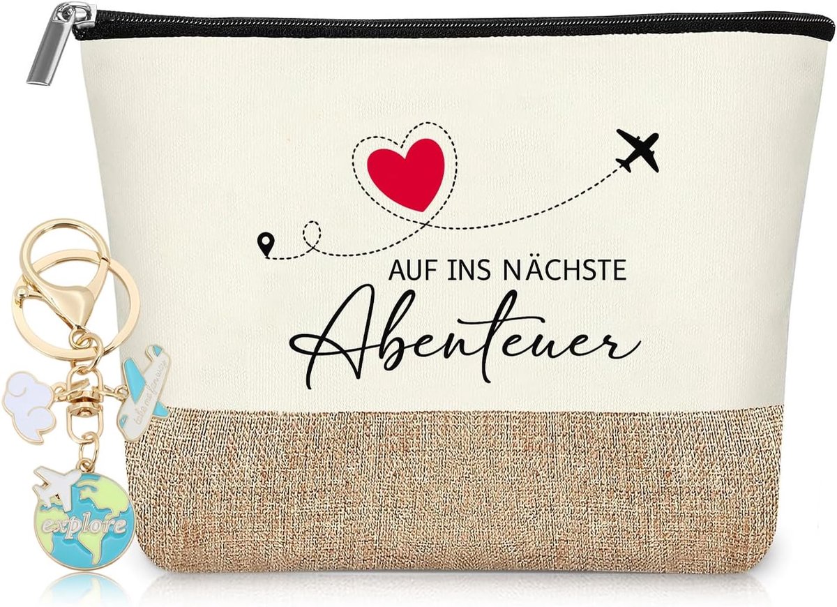 SnelShoppen - Reiscadeau Make-uptas voor Dames met Sleutelhanger - Compacte Toilettas voor Avonturiers - Perfect Afscheidscadeau voor Vrouwen - Reisac