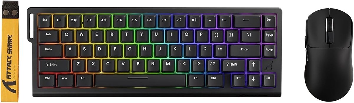 SnelShoppen - Gaming Toetsenbord en Muis Set - ATTACK SHARK X68 HE Bedraad Mechanisch Toetsenbord met Magnetische Schakelaars, 8KHz Polling Rate, 2600