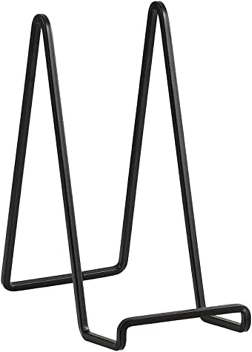 SnelShoppen - Display Easel Stand Sign Holder Zwart Metaal - Decoratieve Bordhouder voor Herinneringsplaquette, Keuken, Boeken, Postkaarten, CD, Kunst