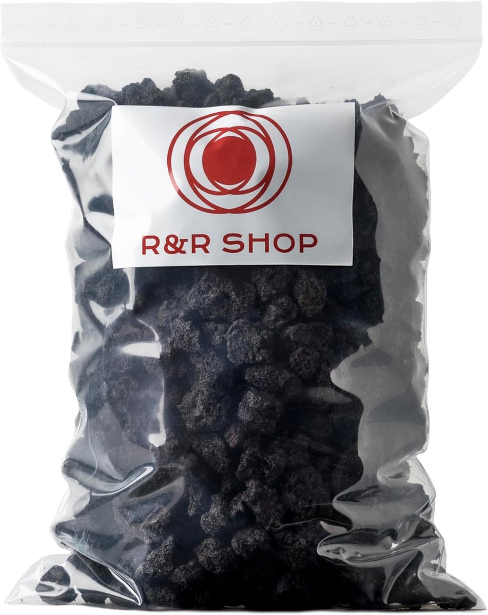 SnelShoppen - Medium Zwarte Lava Steen, 100% Natuurlijk, pH Neutraal, Ideaal voor Drainage en Plantengroei, 10-20 mm (1L)