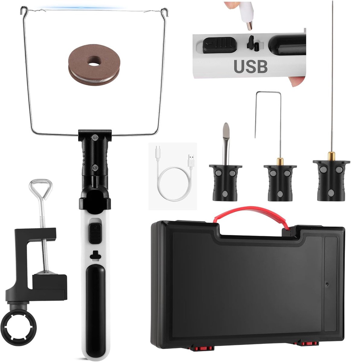 Draadloze Hittedraad Schuimsnijder - Piepschuimsnijder - Snel 550℃ Opwarmen - Knutselgereedschap - 5 Accessoires - LED - Voor EVA en Piepschuim