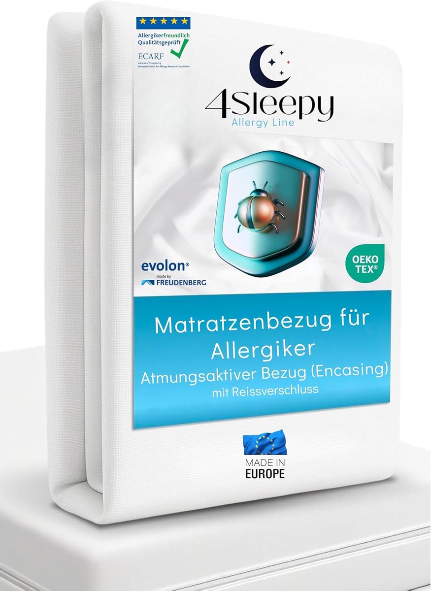 SnelShoppen - Matrasbescherming voor Allergieën, Anti-Mijt Hoes, Wasbare Matrasbeschermer 90 x 200 cm, Geschikt tot 20 cm Hoogte, Allergievriendelijk,