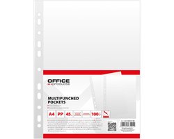 SnelShoppen - A4 Brochure Covers Set van 100 - Transparante Plastic Documenthoezen - Open Top Perforated - 45 Micron PP - Antistatisch - Voor Mappen e