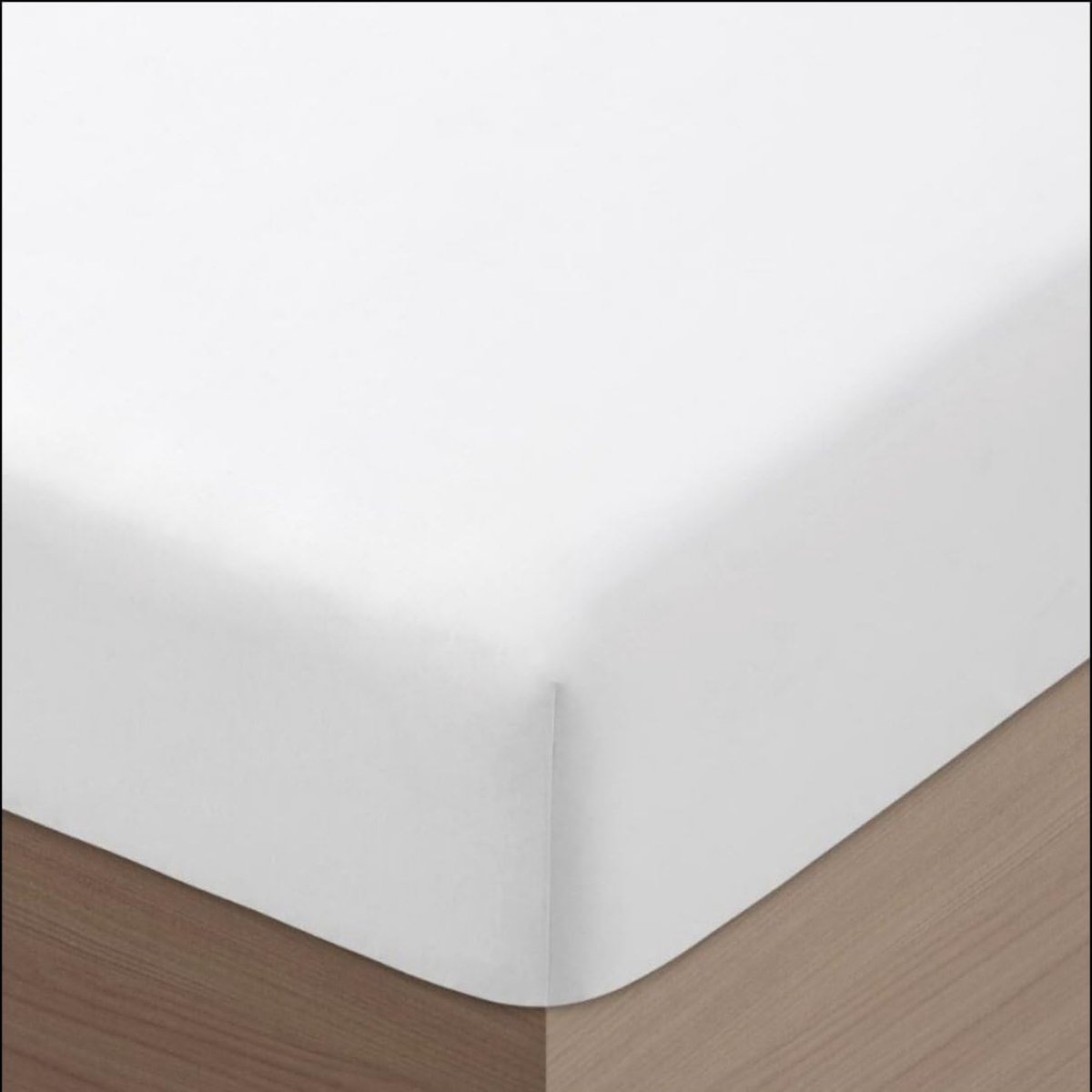 SnelShoppen - Fitted Sheet 90 x 190 cm - 100% Katoen - Wit - Eco-vriendelijk - Zacht en Duurzaam - 2 Stuks voor Bedden 90 x 190/200 cm