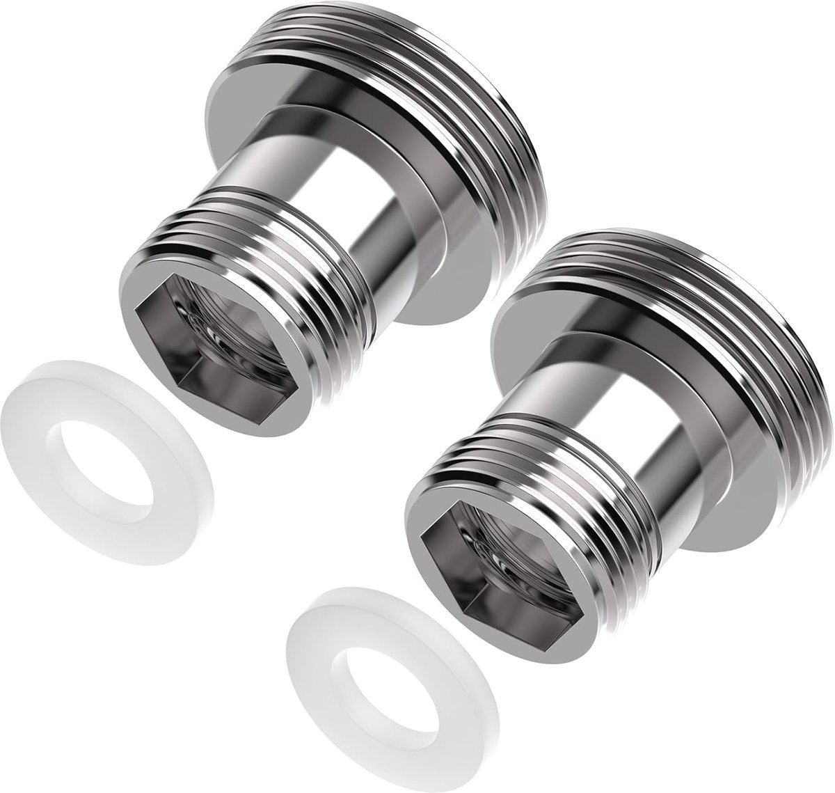 SnelShoppen - Faucet adapter M16 naar M22, 2 stuks, dubbele schroefdraad voor keukenkraan, waterfilter, aerator, M22-M16, praktisch en veelzijdig