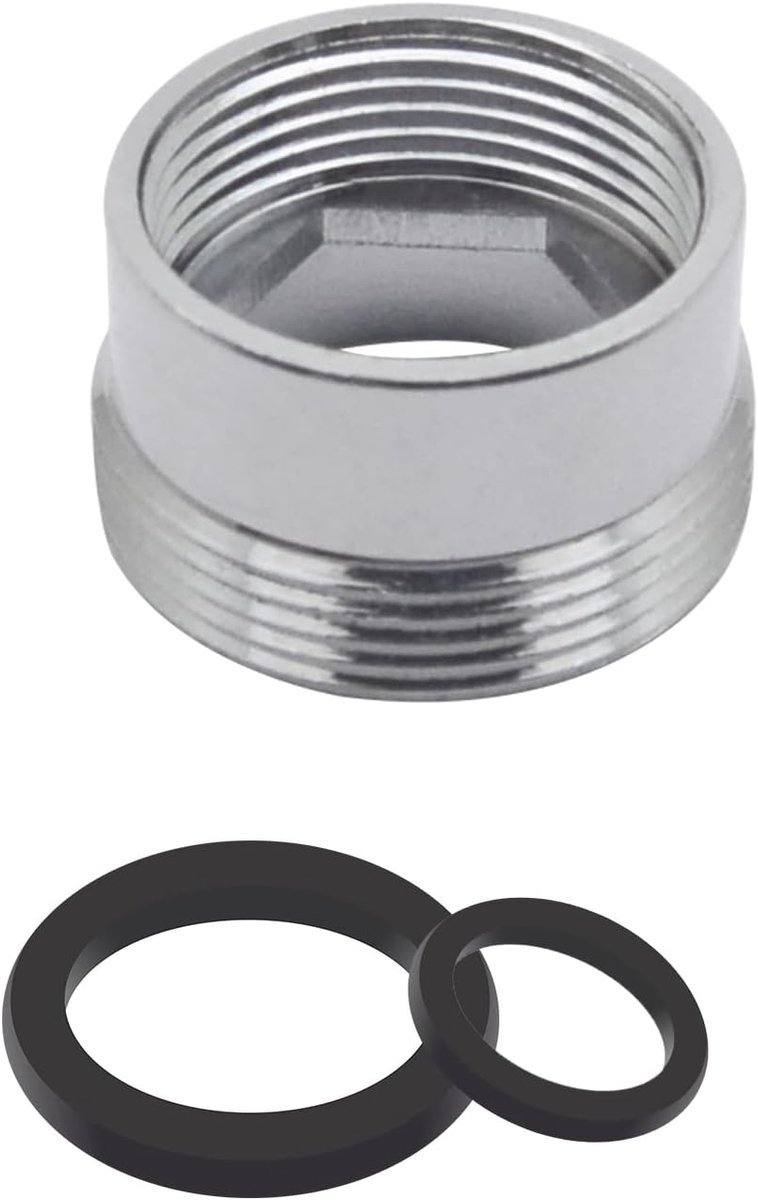 SnelShoppen - Tooloflife Metalen Kraanadapter 1Pcs Aerator Connector 17mm-22mm voor Keuken Waterbesparing, Duurzaam en Corrosiebestendig