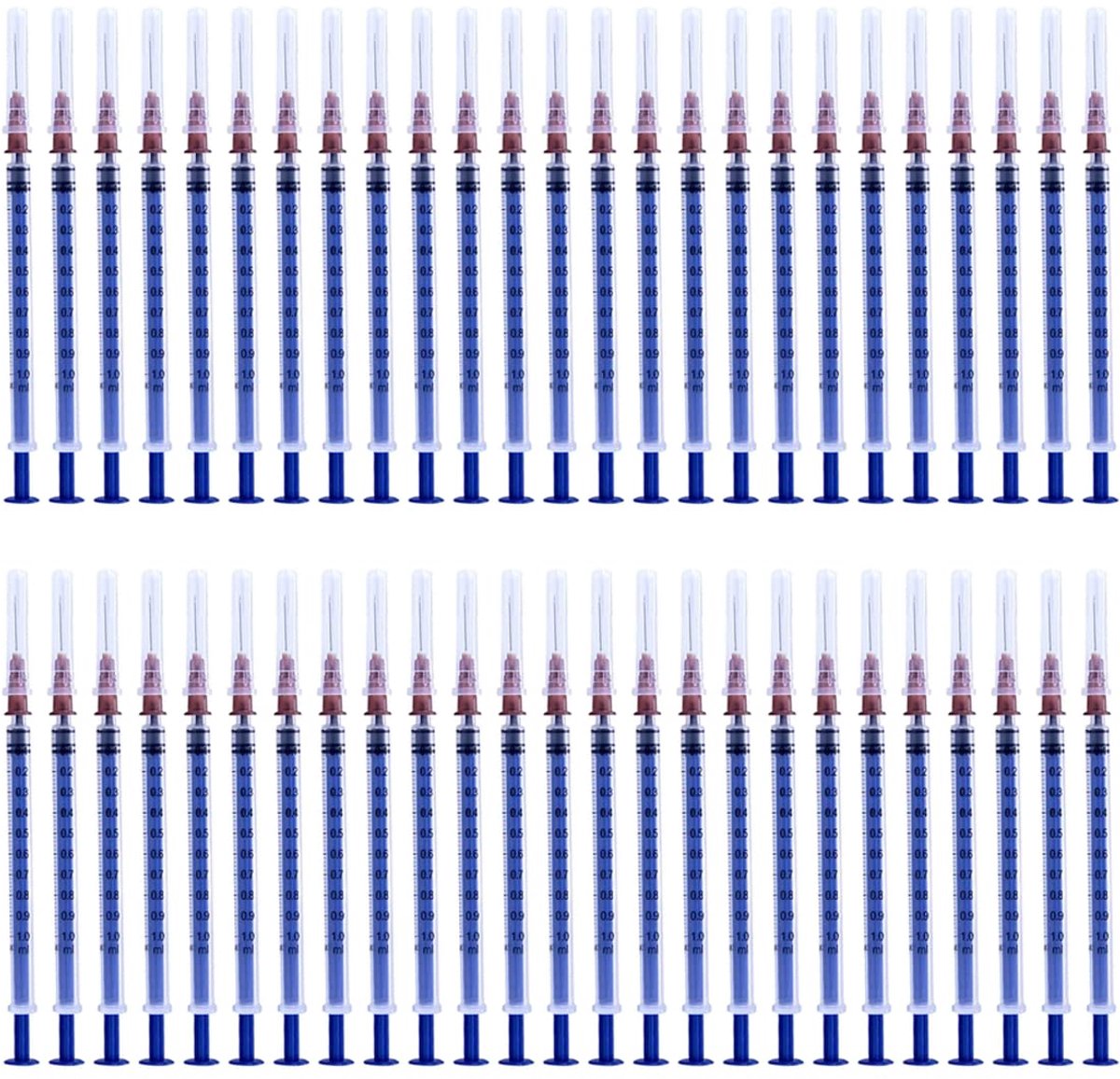 SnelShoppen - 50 Stuks 1ml Plastic Syringe met 25G-25mm Punt, Latexvrij, Voor Lijm, Inkt, Motorolie, Laboratorium, Dispenser, Niet Medisch
