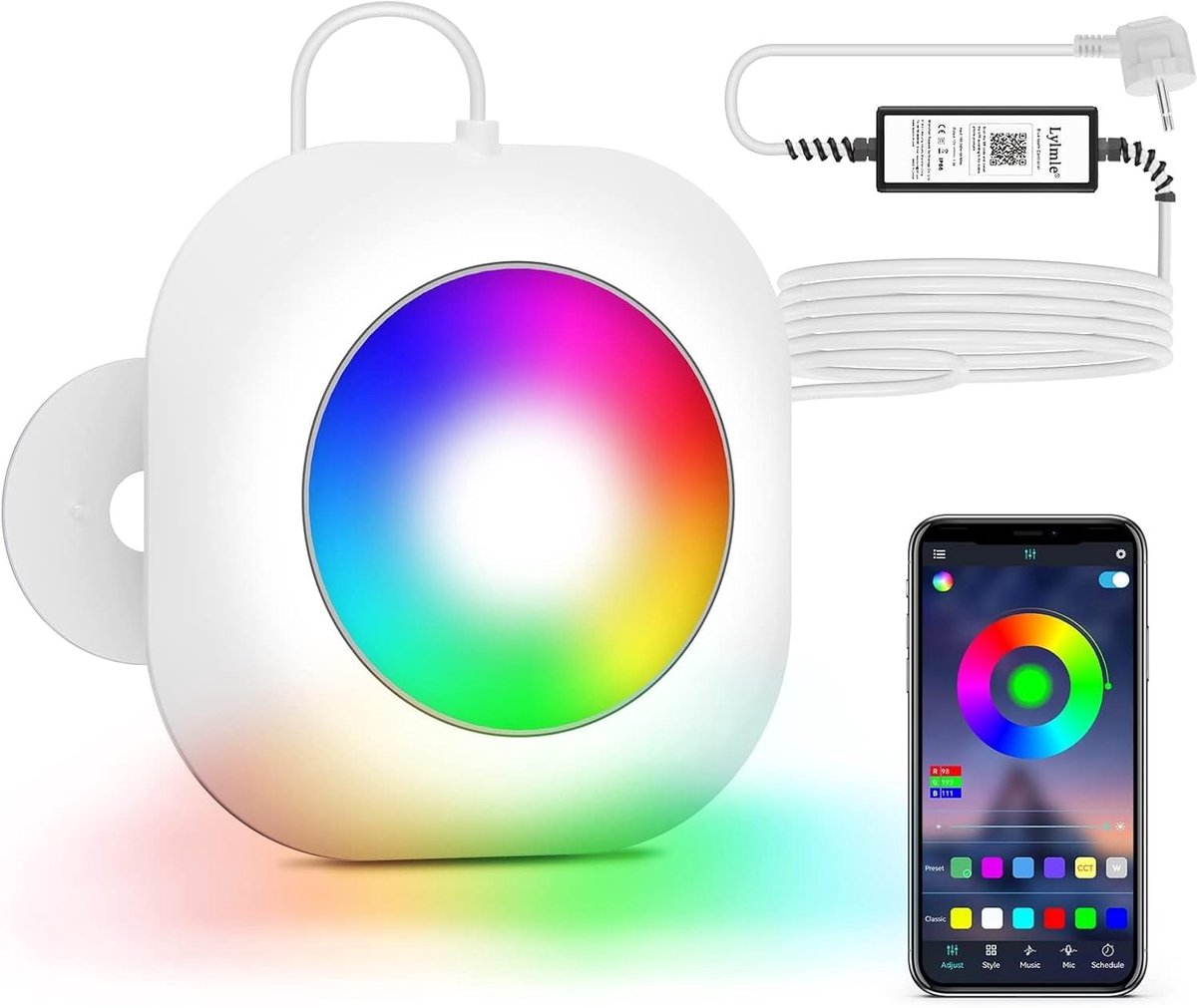 SnelShoppen - 20W LED Pool Lights Waterproof, 12V Onderwaterverlichting met APP Controle, IP68 Magnetische Zwemlicht voor Inground en Boven Grond Zwem