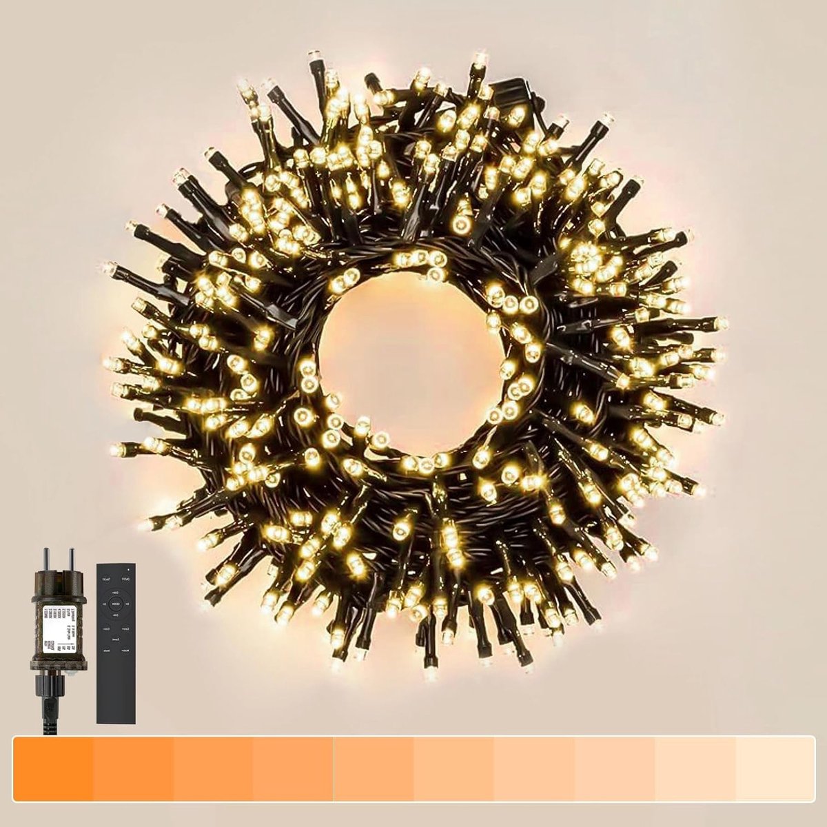 300 LED Cluster Fairy Lights - Dimbare Warm Witte Verlichting voor Tuin, Bruiloft en Kerst, 11 m, 9 Modi, IP44 Waterdicht, Met Timer en Afstandsbediening