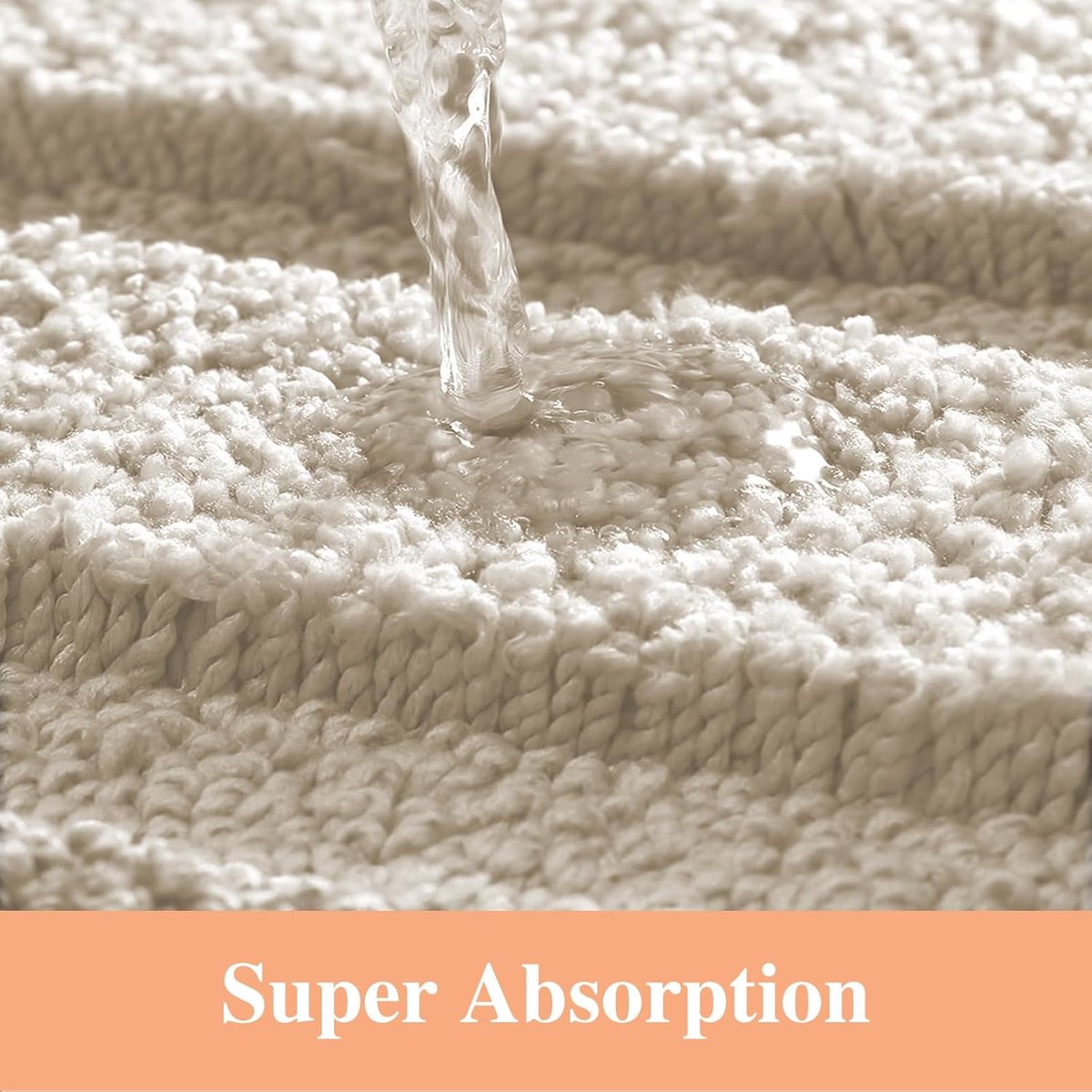 SnelShoppen - Microfiber Badmat 60 x 120 cm - Super Absorberend Deurmat - Luxe Badkleed in Champagne - Zacht en Comfortabel voor Badkamer en Toilet