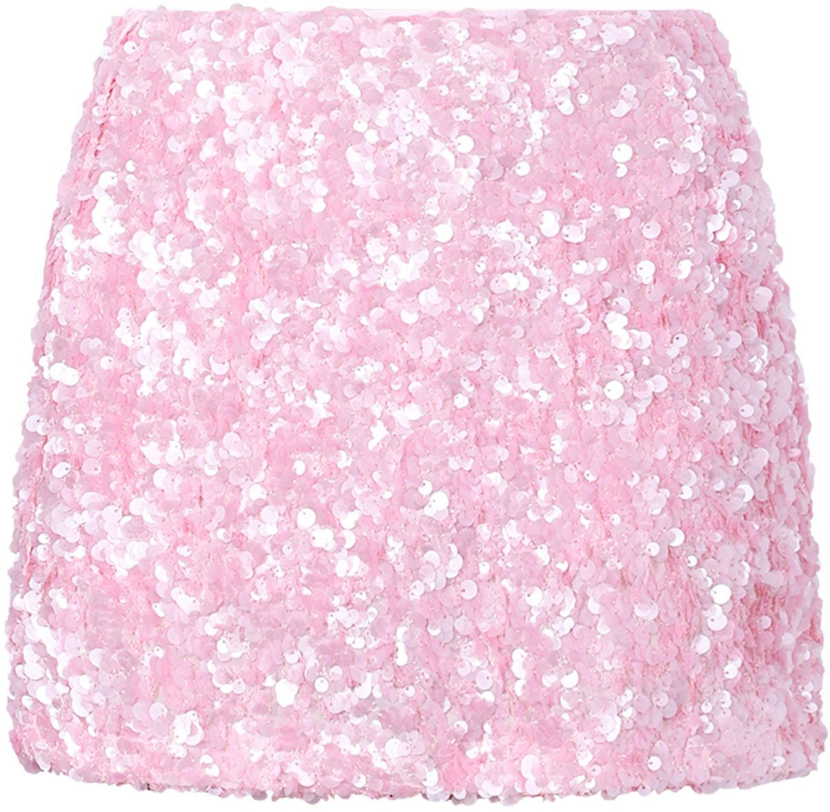 Schitterende Dames Minirok 'La La Love Rok' met Allover Pailletten - Roze - Maat L