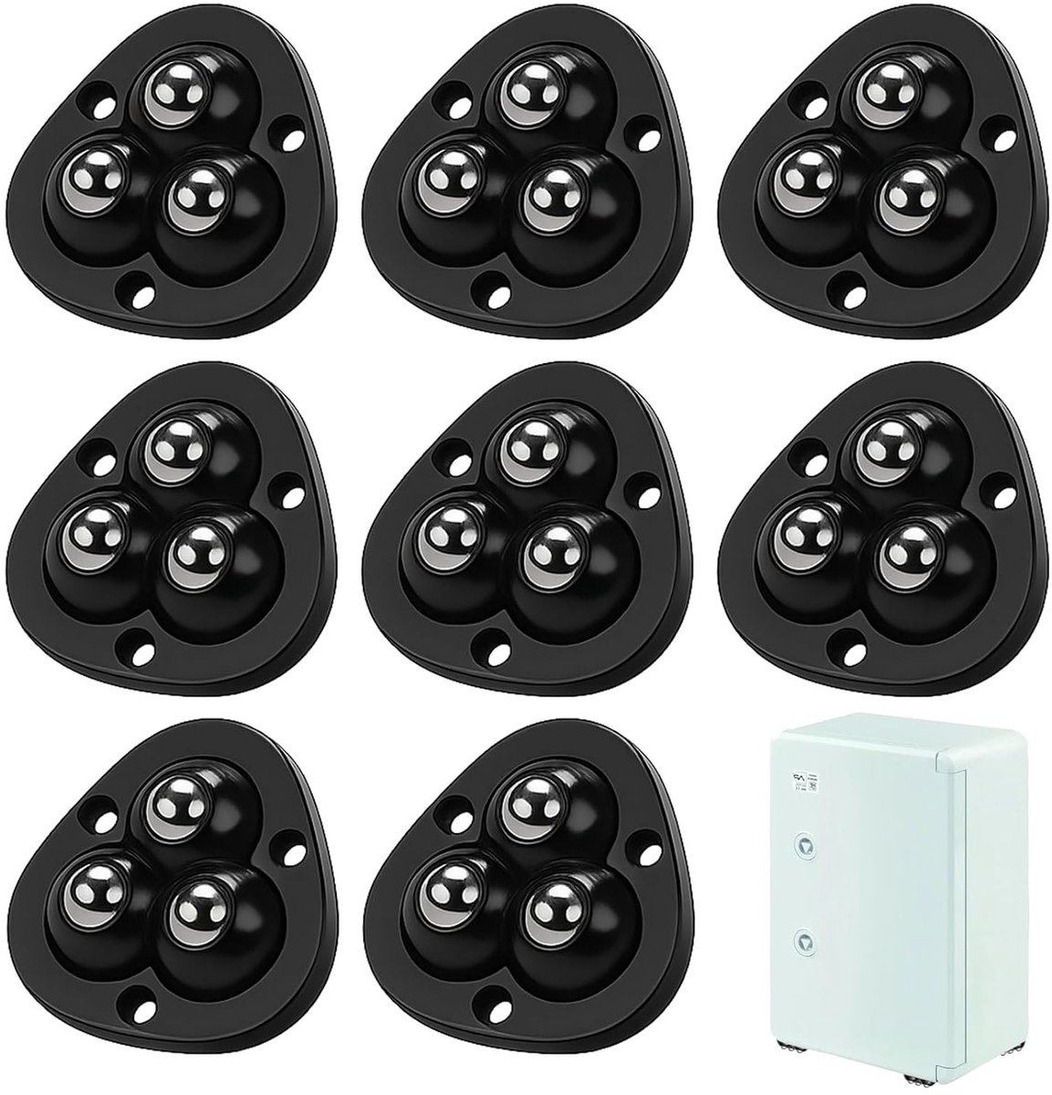 Kogelwielen voor meubels, 360° draaibaar en zelfklevend, ideaal voor keukenapparaten en transport van meubels, set van 8 stuks