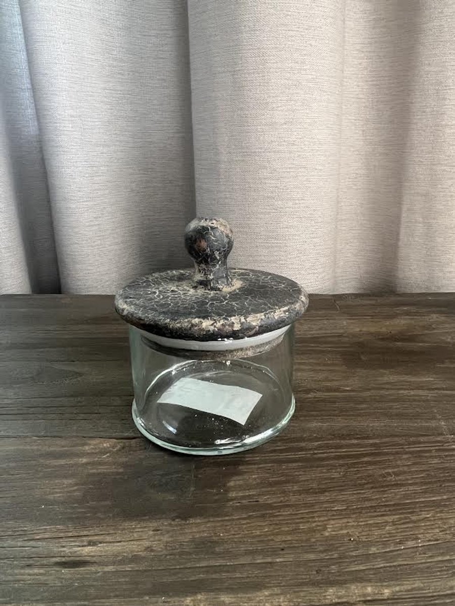 Landelijk glazen voorraad potje met houten deksel- Be Uniq- Stoer sober- Moederdag- Keukengerei- woondecoratie