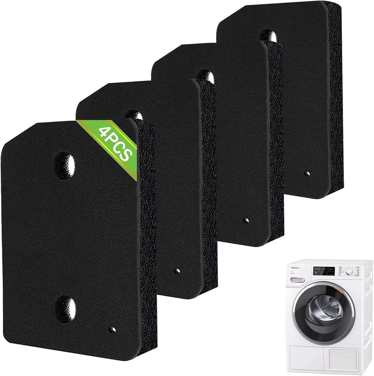 SnelShoppen - Pack van 4 Filters voor Droger, Miele T1 9164761, Sponge Filter, Filter Mat, Condenser Droger, Fine/Coarse 207x157x30 mm, Verwisselbare