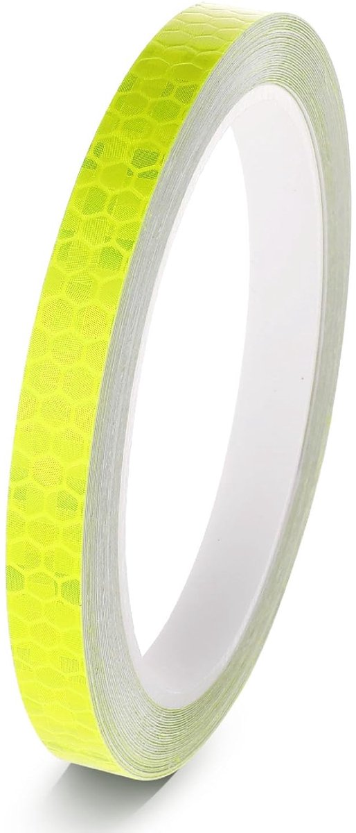 SnelShoppen - TIESOME Reflector Tape 1 Roll/8 m Neon Gele Zelfklevende Waarschuwings Tape Reflecterende Sticker Sterke PVC Tape voor Voertuigen, Fiets