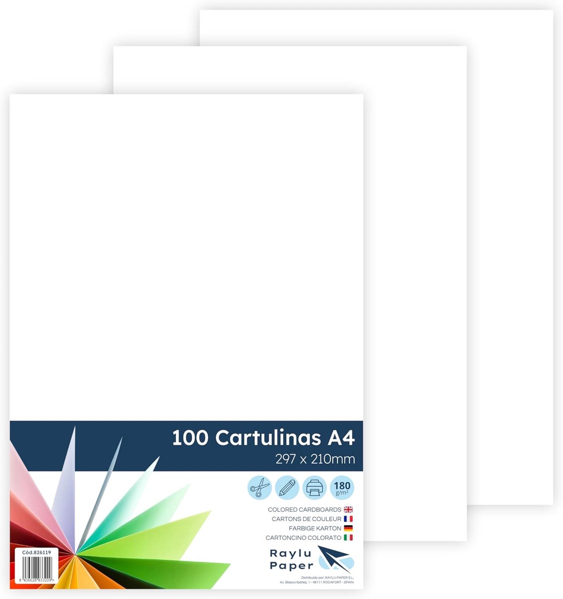 SnelShoppen - A4 Papier 100 Stuks Wit, 180 g, 210 x 297 mm, Perfect voor Boekbinden, Kantoorwerk, Tekenen, Creatieve Klussen, Schoolgebruik