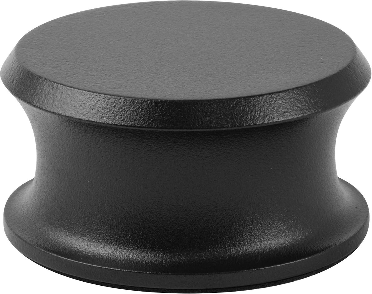 SnelShoppen - Vinyl Turntable Gewicht Stabilizer - Hudson Hi-Fi BigBen Record Weight - 13-Ounce LP Stabilizer met Leer Pad - Zwart - Verbetert Geluids