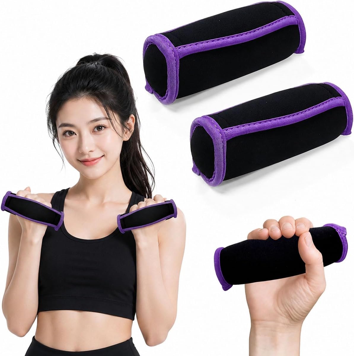 SnelShoppen - Dumbbell Set voor Vrouwen, 1kg Mini Dumbbells met Soft Handvat, Paar van 2, Perfect voor Aerobics, Fitness, Pilates, Yoga en Krachttrain