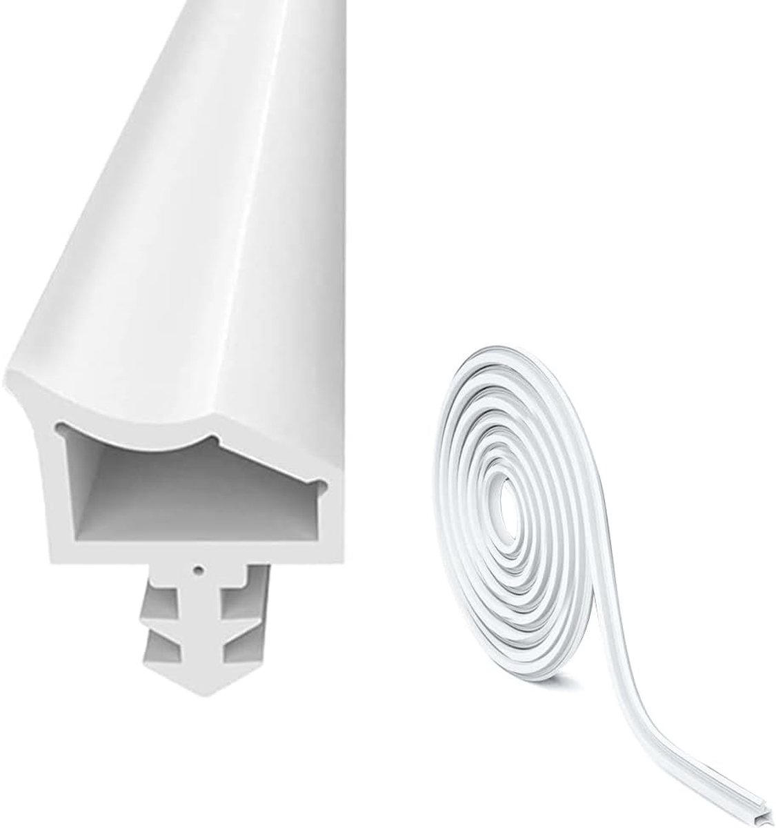 SnelShoppen - Door Seal - 15m PVC Deur Dichtband - Weerstand tegen tocht - Wit - 4mm Groefbreedte 7mm Groefdiepte 12mm Vouwdiepte - Perfect voor Deure