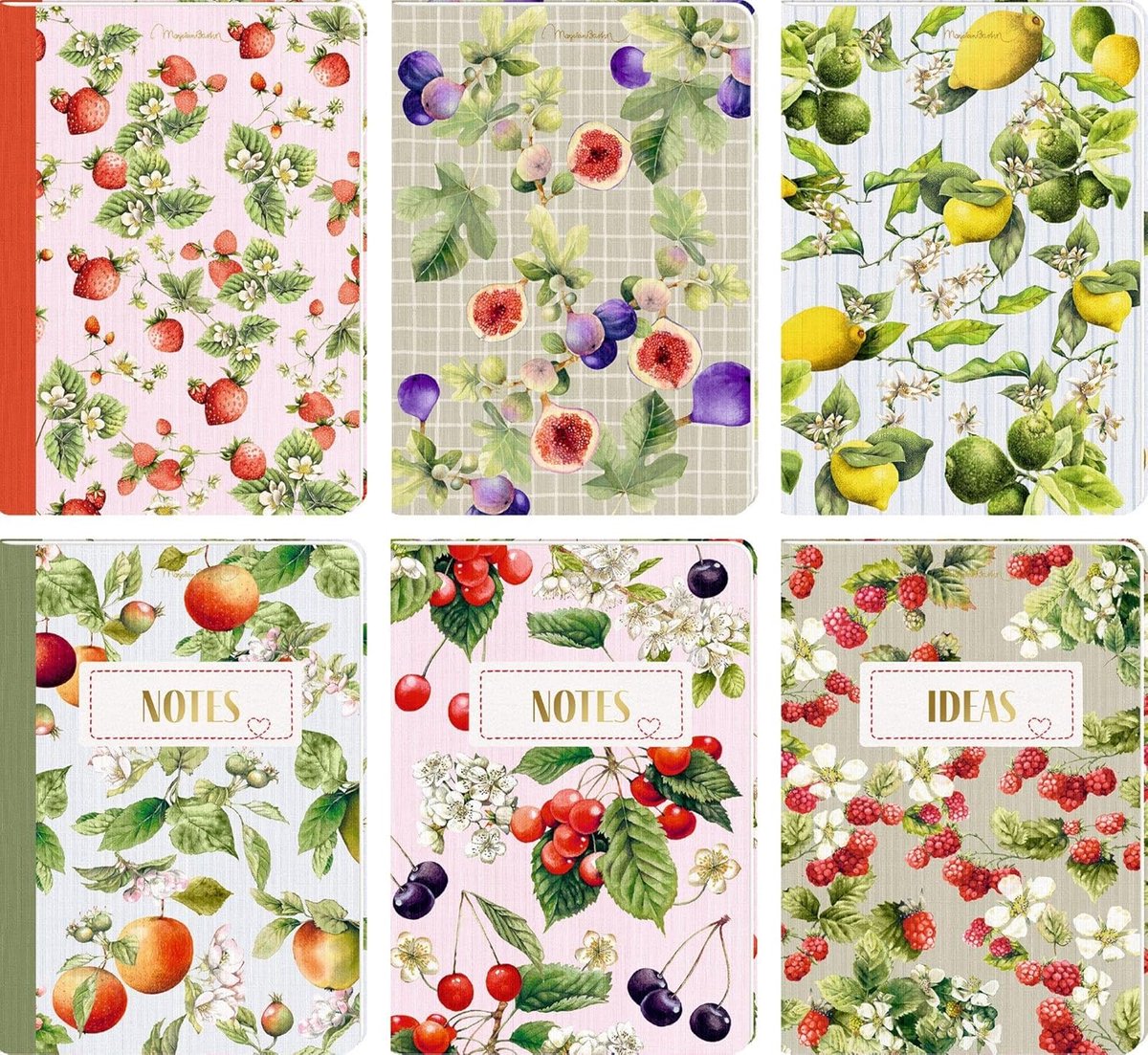 SnelShoppen - Notizhefte DIN A5 - Marjolein Bastin Cottage Garden - Notitieboek met bloemen, 80 pagina's, ideaal voor schrijven, journaling, cadeau, s