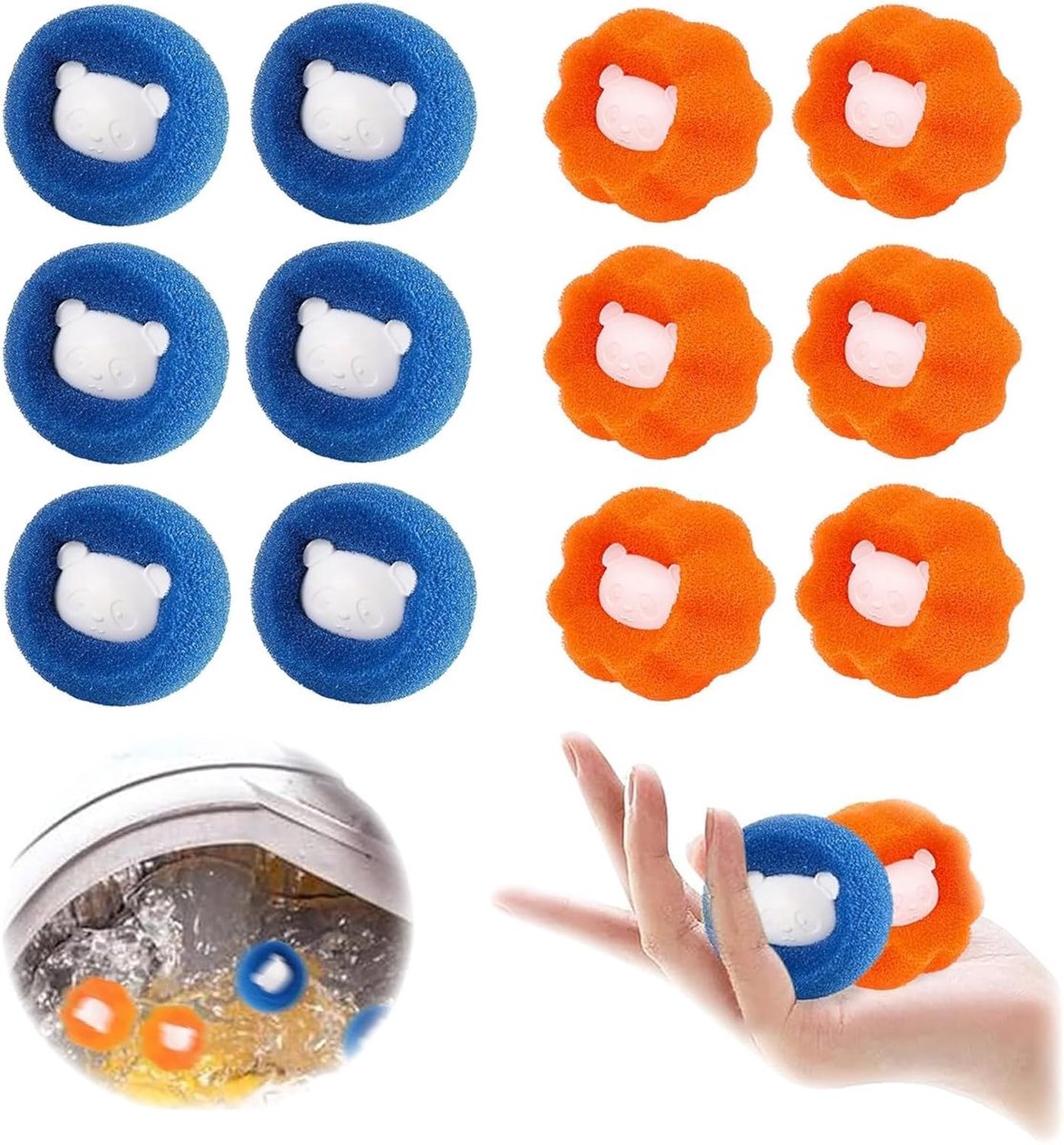 SnelShoppen - 12 Stuks Lint Ballen Wasmachine - Dierenharen Verwijderaar - Lint Ballen voor Wasmachine - Effectieve Haar Absorptie - Geschikt voor Kle