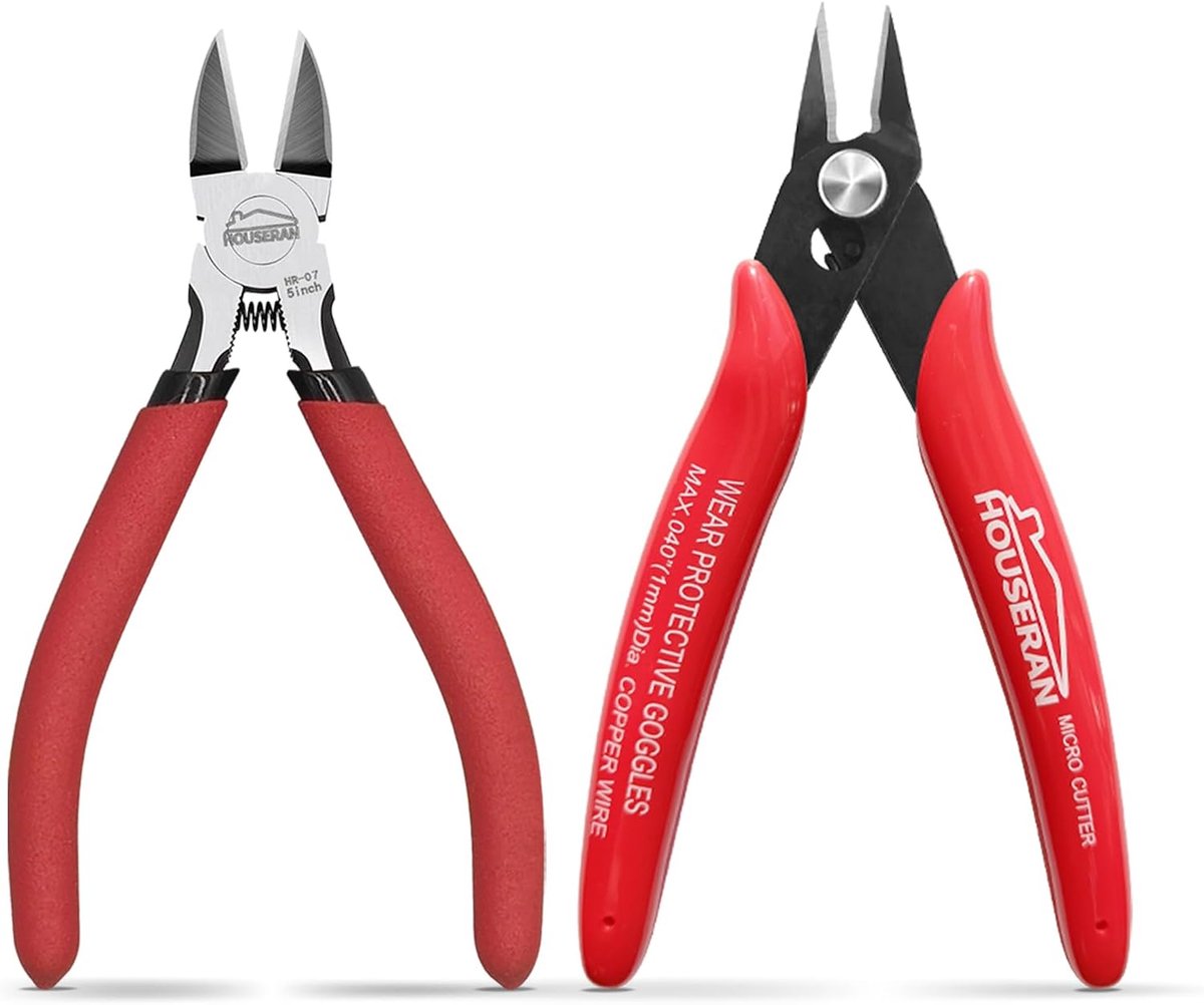 SnelShoppen - 2-delige Draadkniptang Set, 13cm Micro Flush Kniptangen & Zijkniptangen, Veer Diagonaal Draadkniptangen voor Sieradenmaken, Creatief Wer