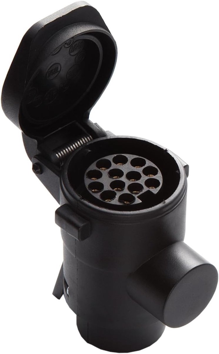 SnelShoppen - 7-Pin Aluminium Trailer Plug 12V Waterproof - Duurzame Verbinding voor Tractor, Caravan en Boot - Geschikt voor Buitengebruik