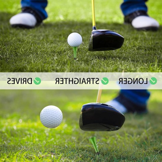 Set van 50 Duurzame Golf Tees in Meerdere Kleuren, 83 mm, Ideaal voor Training en Wedstrijden, Inclusief Rubber Kussentjes — afbeelding 2