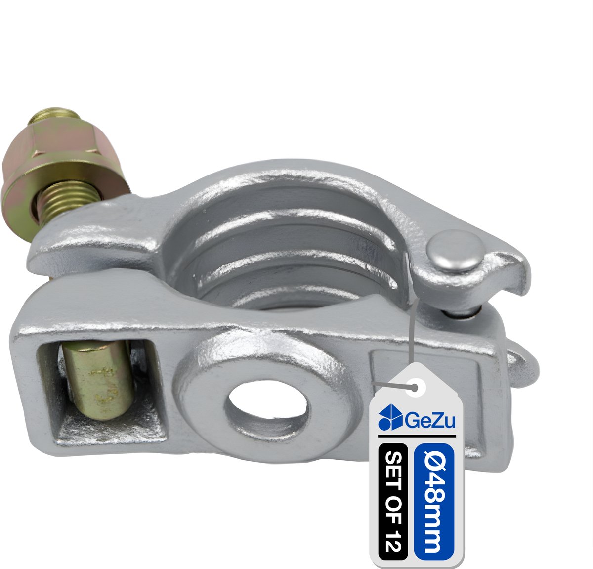 GeZu Impex Steigerkoppeling Gegalvaniseerd Set van 12 48 x 48 mm draaikoppeling klem voor steiger koppelstuk constructiebuis