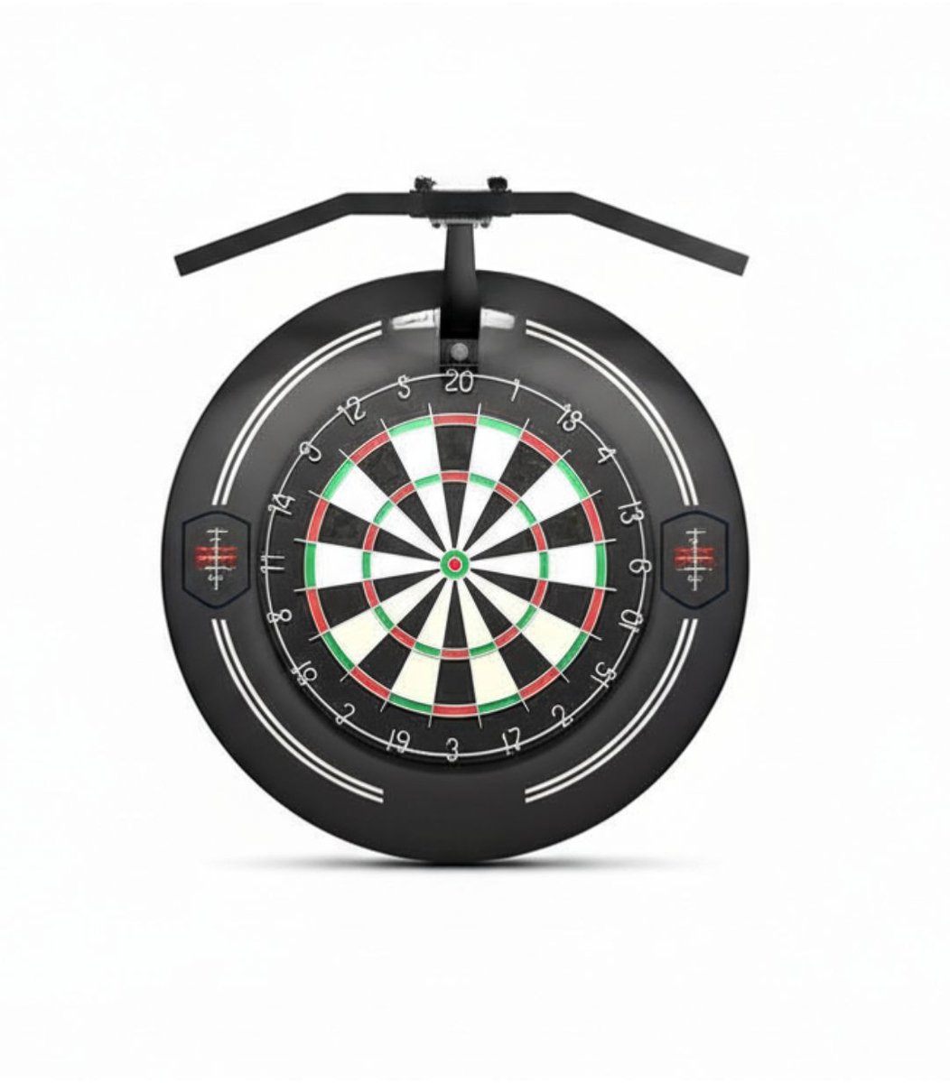KIRA® Dartbord - Dartbord Verlichting Led Surround - Instelbare Hoek En Helderheid - Zwart - ‎51cm x 51cm x 17cm