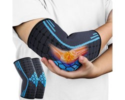 SnelShoppen - Elbow Brace 2 Pack - Compressie Bandage voor Tendonitis, Arthritis, Bursitis - Verlicht Gewrichtspijn bij Tennis, Volleybal, Gewichtheff