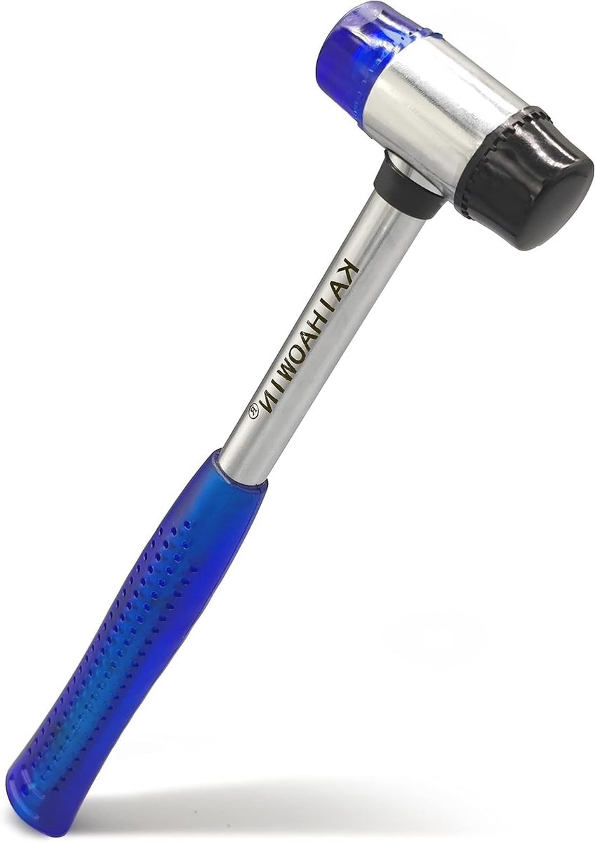 SnelShoppen - Rubber Hammer 25mm - Dubbelzijdige Hamer met Zacht/Hard Hoofd - Ergonomische Handgreep - Ideaal voor Huishoudelijke Projecten, Camping e