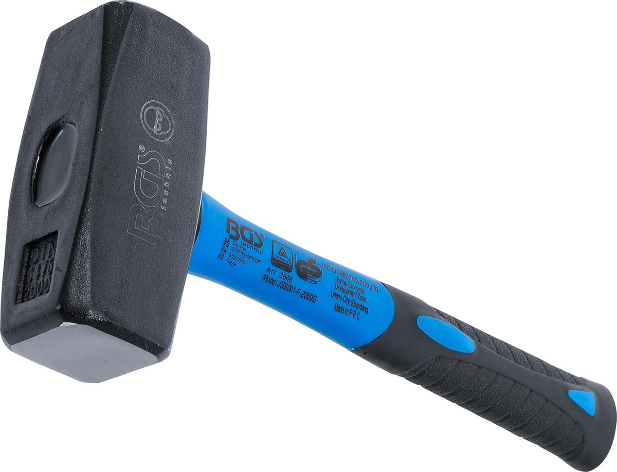 SnelShoppen - BGS 3846 Hamers - 2000g Fiberglas Staal - DIN 6475 - Voor Metselaars, Gereedschap, Rubber Handvat, Impact Tools, 305 mm