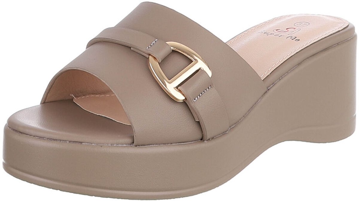 Mules met gesp en plateauzool - dames Mt:37