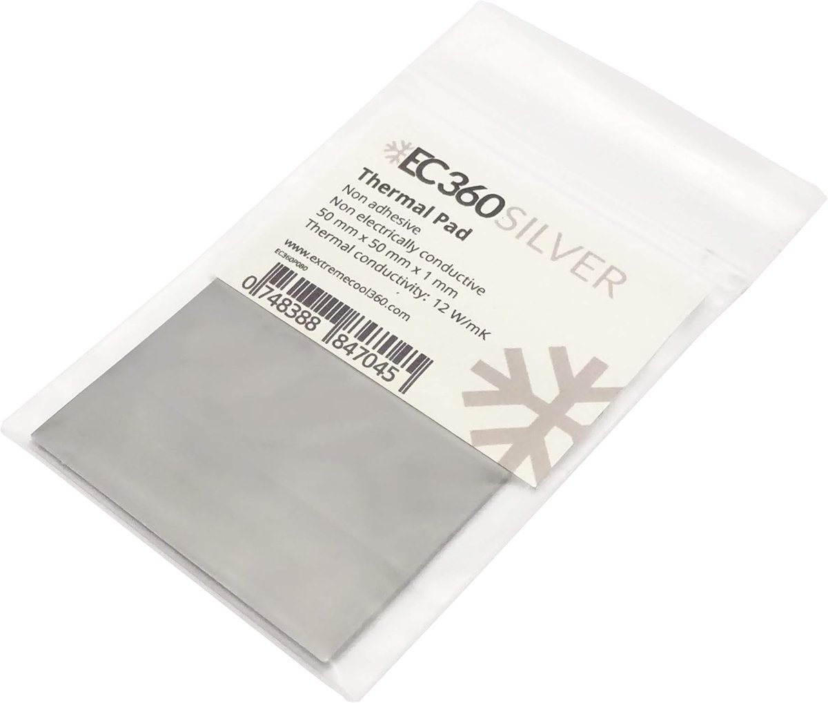 SnelShoppen - Silver 12W/mK Thermische Pad - 50x50x1mm - Hoogwaardige Warmtegeleider - Ideaal voor Elektronica en Koeling - Perfect voor Ongelijke Opp