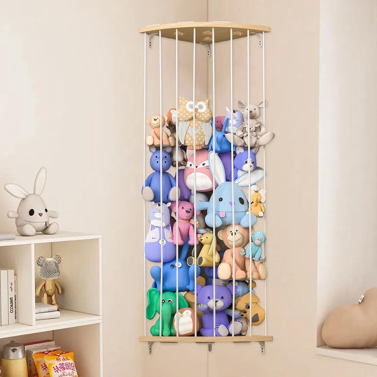 SnelShoppen - Plush Animal Storage, Speelgoed Organizer, Pluche Opbergdoos, Hoekdecoratie voor Kinderkamer, Speelkamer, Slaapkamer - Hoogte 110-200 cm