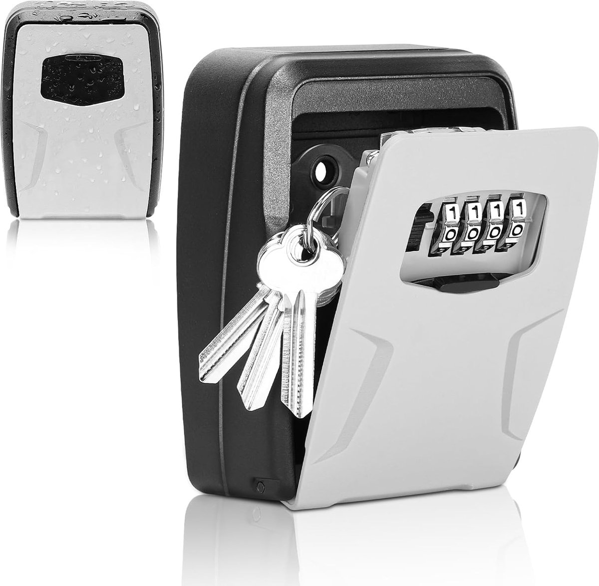 SnelShoppen - Grote Key Safe Wandbevestiging, Waterdichte Sleutelkluis met 4-Cijferige Combinatie voor Veilige Sleutelopslag, Ideaal voor Huis, Garage